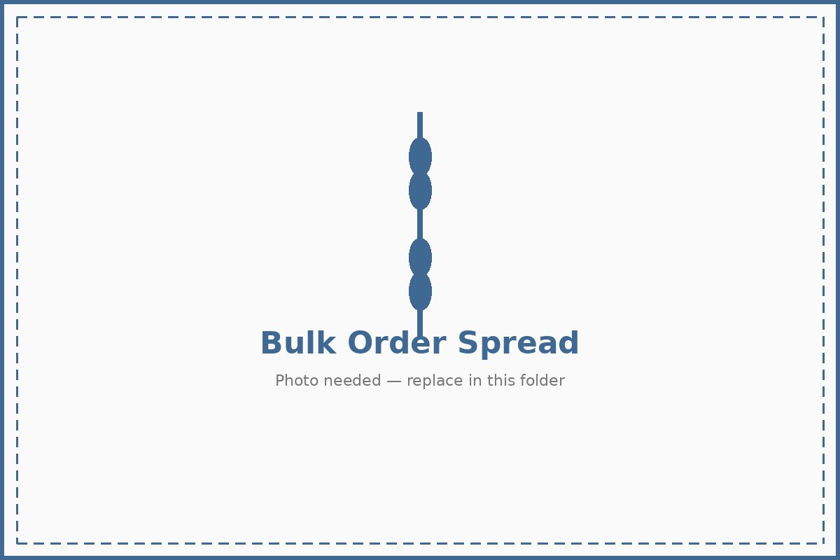 Bulk order bread and bakes spread — replace with Brio's own photo